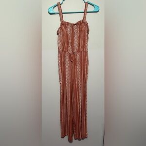 Lily Rose Terracotta Jumpsuit with Ivory Accents